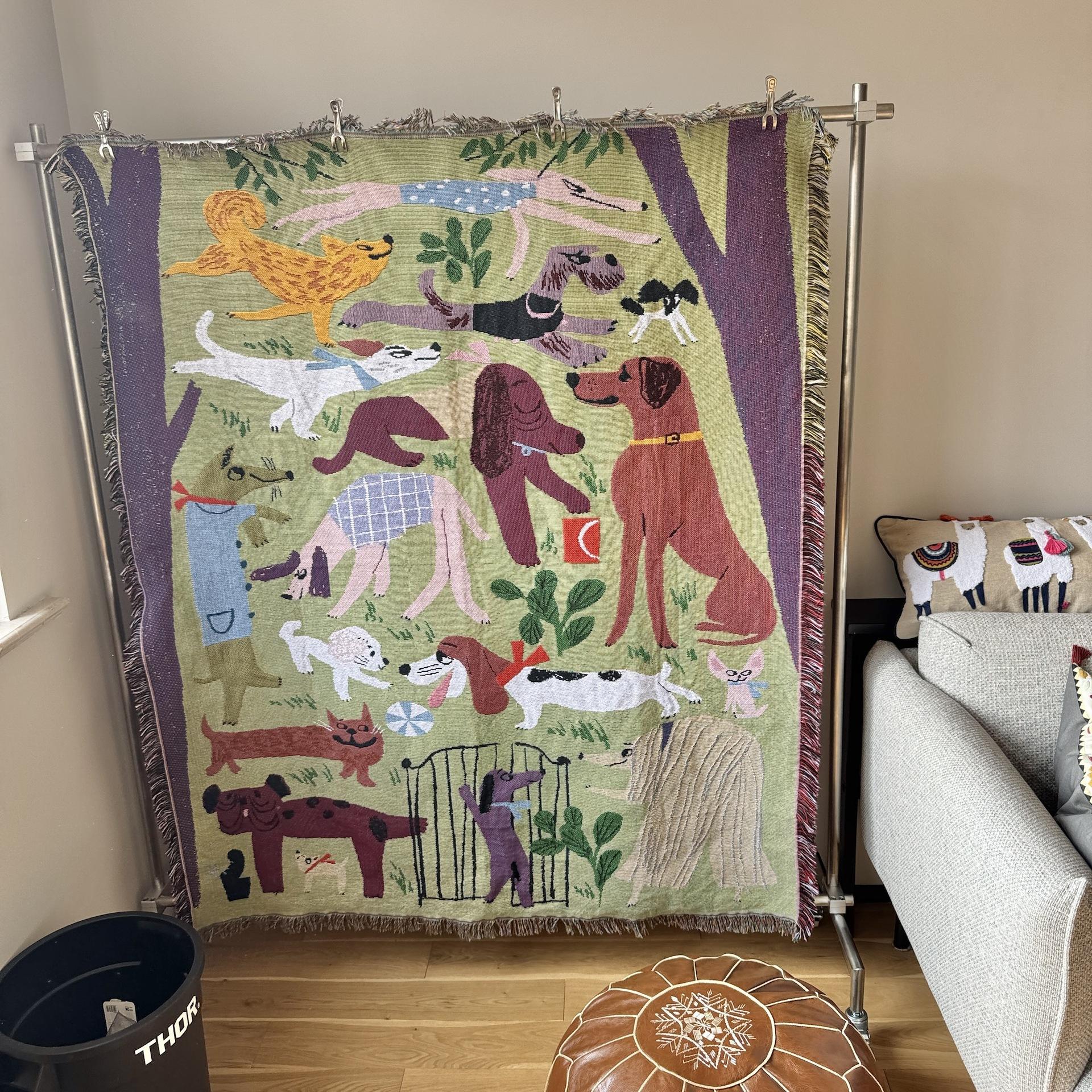

Cartoon Sofa Blanket Cute Cats Dog Animal Home Decoration Camping Blanket Bedspread Picnic Mat Aesthetic Wall Tapestry Bed Cover 130x160cm