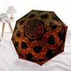 1pc Serpent Mandala Automatic Open/close, Heavy-Duty Iron Frame & 8-Rib Structure, Compact Folding Umbrella for Women/Men, All-Season Travel, Hallowee