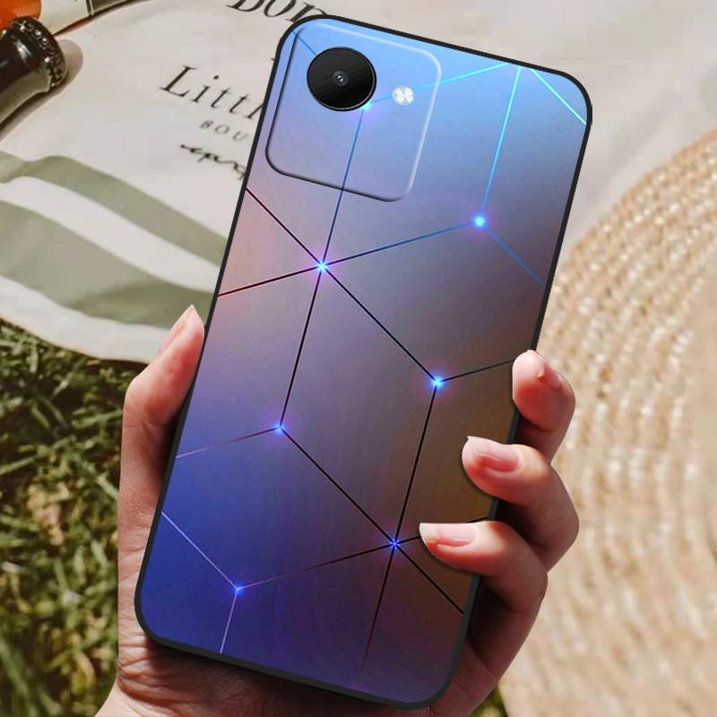 

Чехол для телефона для Realme C30 Чехол Черный Мягкий Силикон Задняя Крышка для OPPO Realme C30 RMX3581 Funda Чехол с Кошкой RealmeC30 C 30 Capa Realme C30