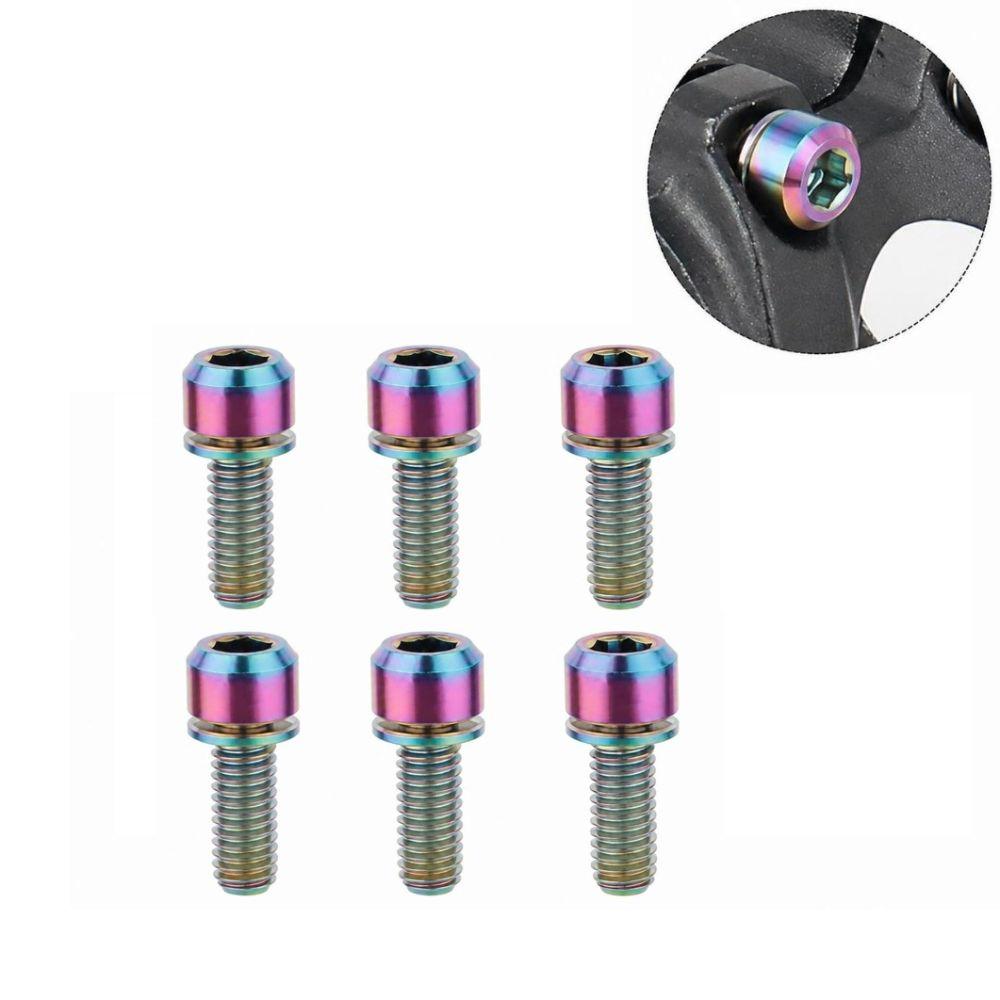 6PCS Rainbow Bicycle Fixing Bolt M5 X 18mm M5 Stem Bolts Bike Stem Screw Bicycle Maintenance