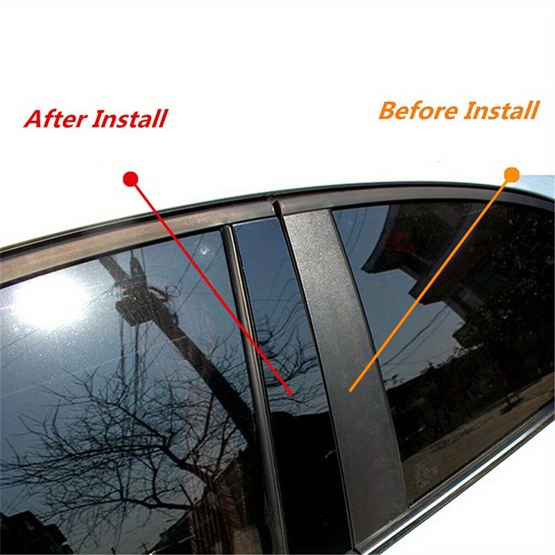 6pcs Fit For Mercedes ML-Class W164 2006 2007 2008 2009 2010 2011 Gloss Black Pillar Posts Door Side Window Decoration Trim Cover