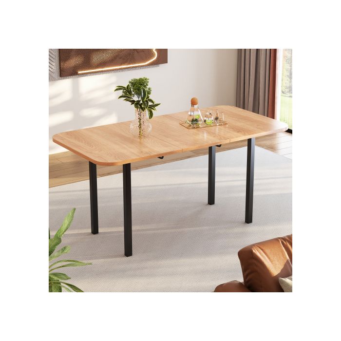 Dining Table - MUVOE - Extendable - 120-160 Cm - 4-6 People - Solid Wood