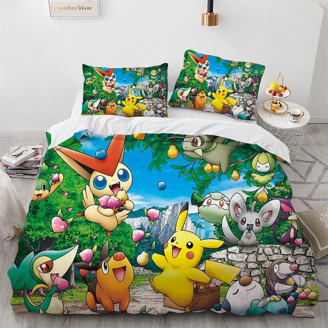 Buy 3D Cartoon Anime Pokemon Duvet Cover Bedding Sets for Boys Kids