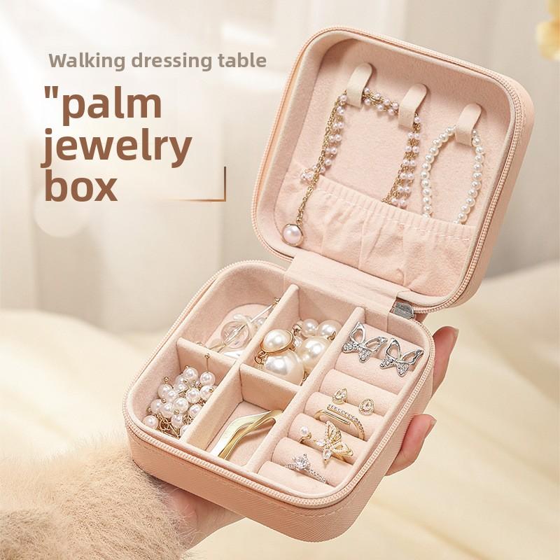 Mini Jewelry Box Storage Box Bag Small Pu Necklace Earrings Stud Earrings Jewelry Box Portable Jewelry Box