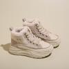 2024 Winter Women's Velvet High-Top White Sneakers, Korean-Style, Height-Boosting, Warm Leisure Sports, Model K6701