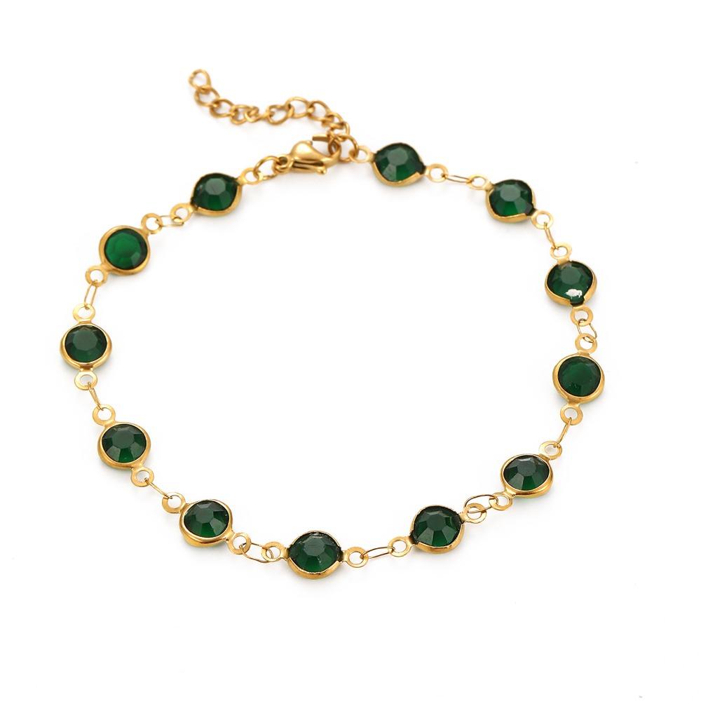 

Candy Color Sparkling Leaf Chain Luxury Crystal Sparkling Bracelets Jewelry Gift