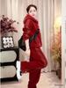 Korean High-End Casual Hoodie & Wide-Leg Pants Velvet Set