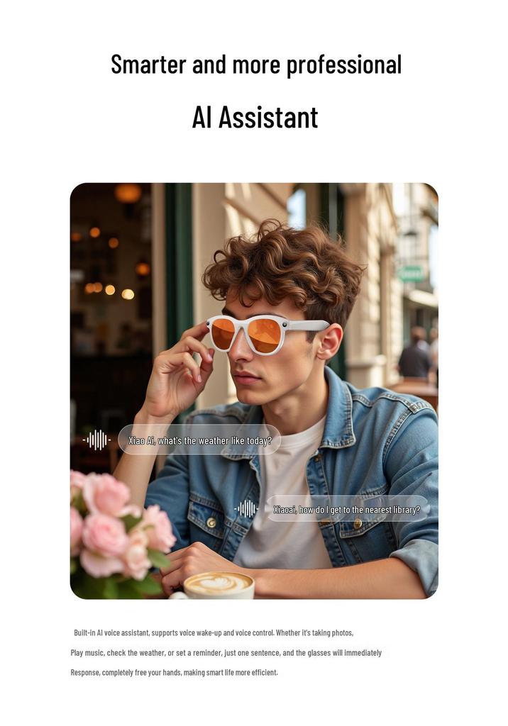 AI Photo & Video Glasses: 200MP, Translation, Call Features, Long Battery Life, M88AI Smart Bluetooth