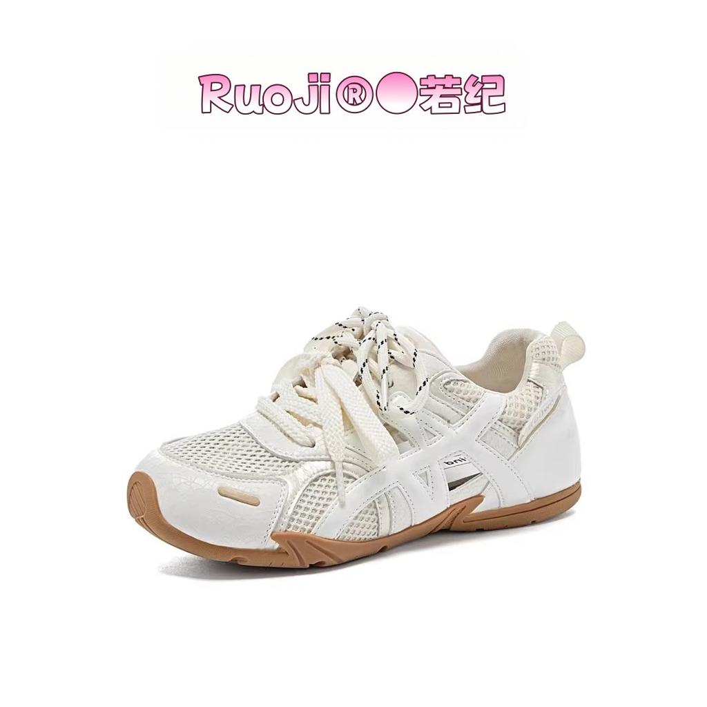 European station hollow German training shoes women's shoes 2025 summer new Korean version mesh breathable casual Forrest Gump shoes ins tide