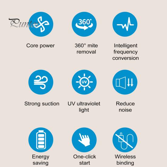 Handheld Wireless Mattress Vacuum Cleaner Dust Remover Powerful Strong Suction High Efficiency Filtration Rechargeable Vacuum Cleaner