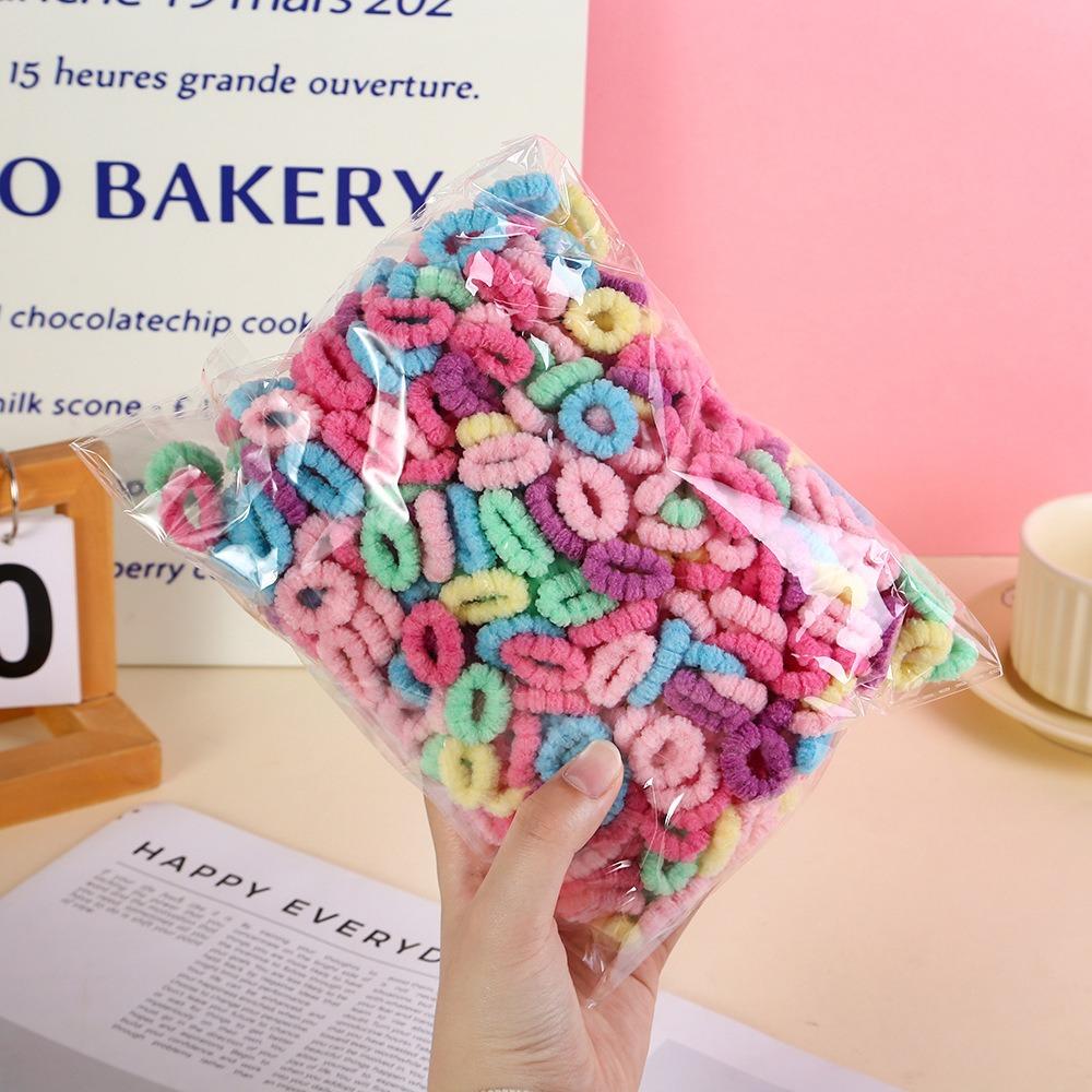 500pcs High Elastic Basic Hair Rope Set Candy Color Colorful Hair Tie Fashion Rubber Band  Ladies