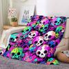 1pc Skull Party Blanket, Lightweight Flannel Throw Blanket For Sofa, Bed, Travel, Camping, Living Room, Office, Couch, Chair, And Bed