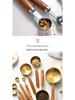 Gold-Plated Stainless Steel 8-Piece Measuring Cup and Spoon Set with Scales for Baking.