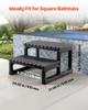 Hot Tub Step, 2-Step Spa Outdoor Stairs, Heavy Duty 599.5 mm Wide PP Above-Ground/Inflatable Pool Ladder with 145.2 kg Weight Capacity, Multi-Use for