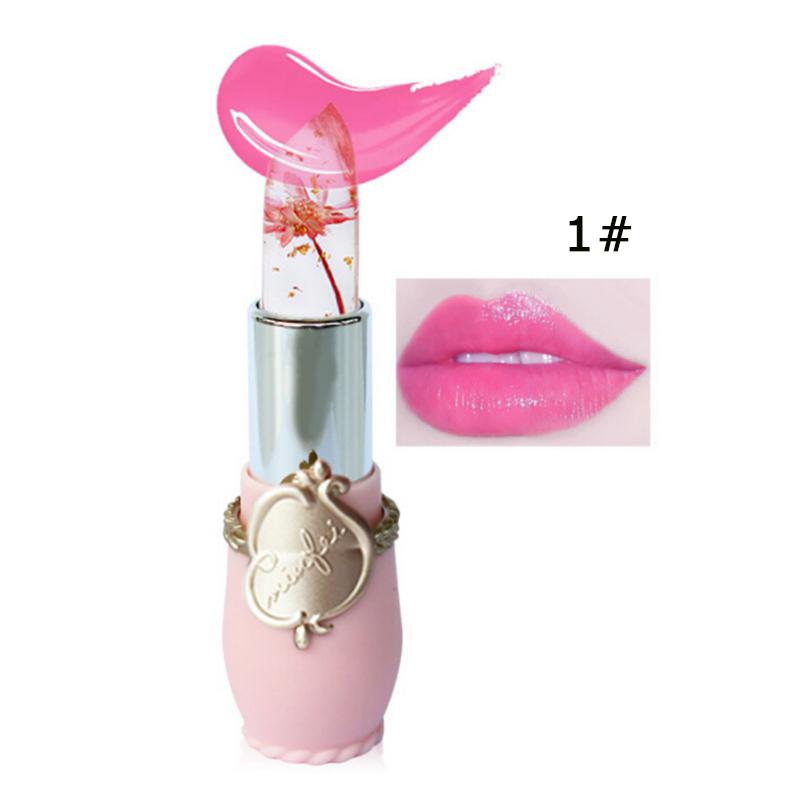 

Желейный бальзам для губ с сушеными цветами, увлажняющий, гладкие тонкие линии, антипригарная чашка, изменяющая температуру цвета, губная помада