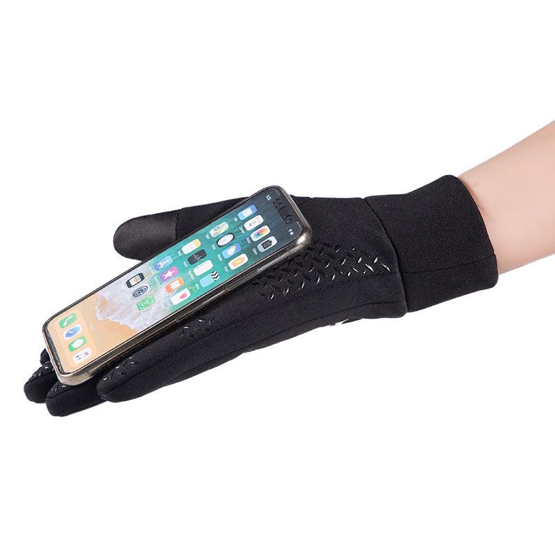 Mănuși cu ecran tactil Mănuși calde pentru bărbați de iarnă din pluș Impermeabil și rezistent la vânt Alpinism Ciclism Motocicletă Mănuși de călărie în aer liber