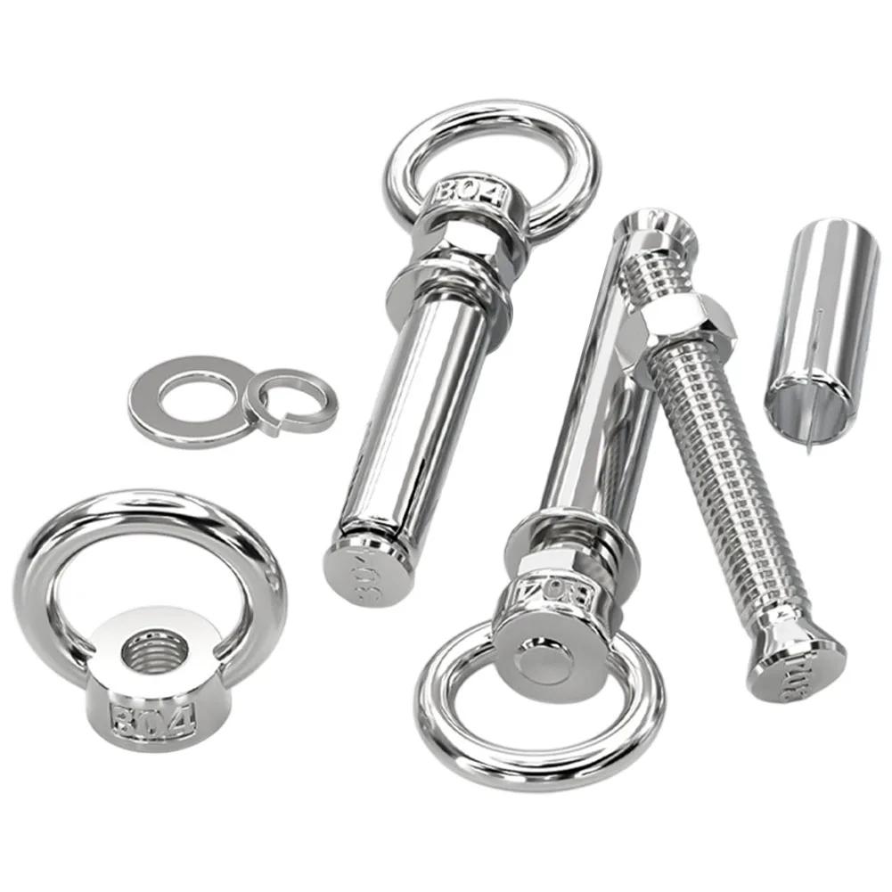 304 Stainless Steel Expansion Bolts With Eye Screws For Wall Anchors 50 150mm Lengths Waterproof And Rust Proof Design