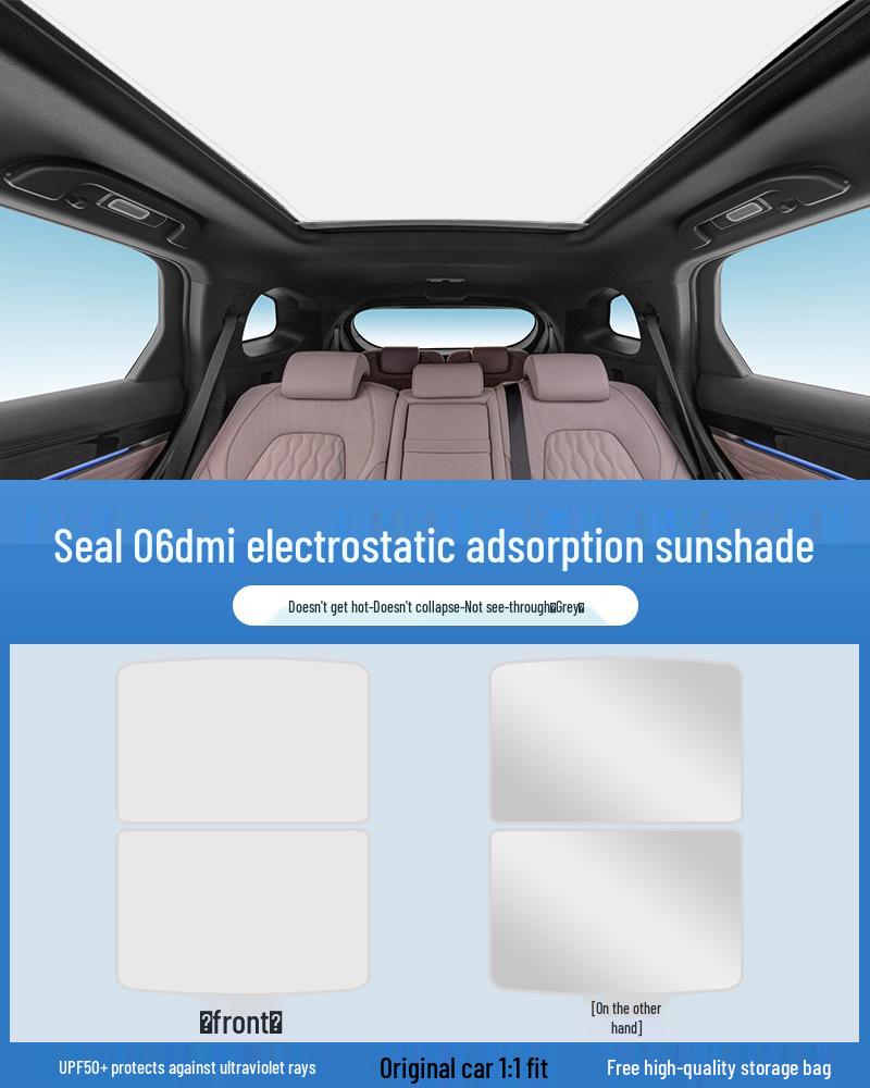 Electrostatic Sunshade Curtain for BYD Song, Seal, Qin, Han, Yuan, Tang, EVDM with Sunroof