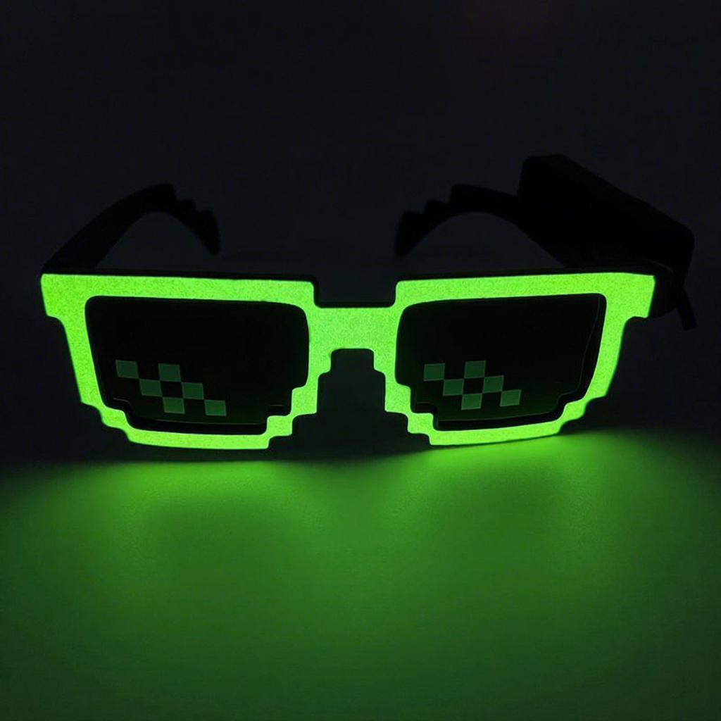 Lunettes Mosaïque Pixel LED Créatives pour Festival, Activées par la Lumière et la Musique Sans Fil, Lunettes de Soleil Néon Multicolores pour Fêtes Rave