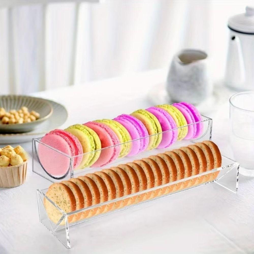 1/2Pcs Durable Biscuit Holder Tray Clear Snack Serving Tray Simple Dessert Serving Tray Picnic