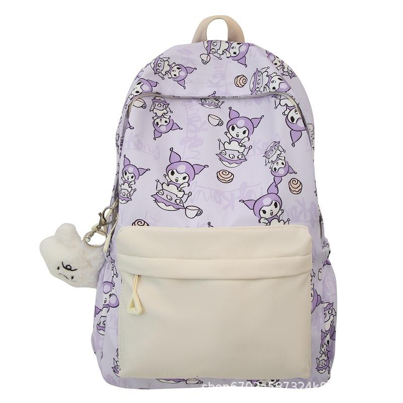 

Студенческий рюкзак для девочек, летний, легкий и тонкий, водоотталкивающий, большой вместимости, рюкзак для ученика средней школы, легкий no pendant фиолетовый