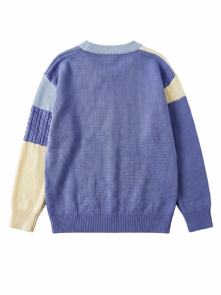 Women's Autumn/Winter Loose Patchwork Knit Cardigan