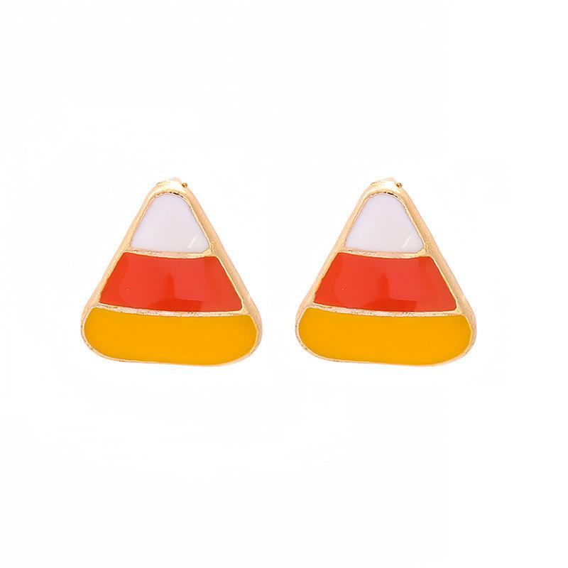 Thanksgiving Cartoon Oil Drip Sunflower Pumpkin Maple Leaf Set Stud Earrings Personalized Earrings