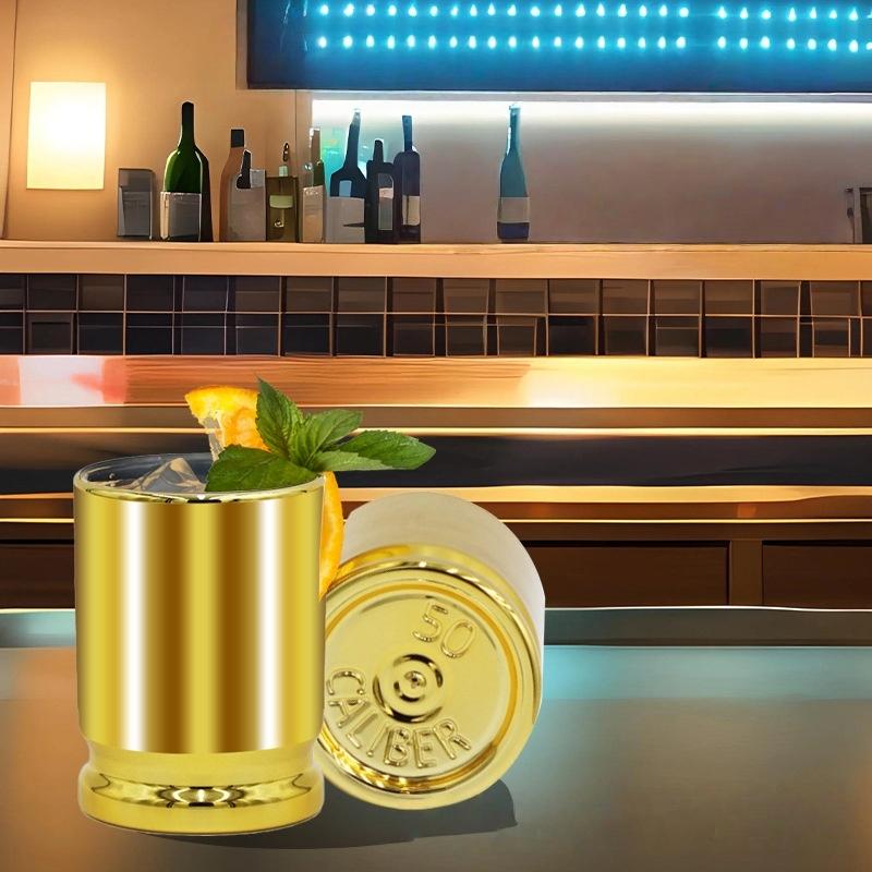 4pcs 90ML Golden Bullet Design Cups - Travel Mugs, Ideal for Hunting & Outdoor Enthusiasts, Unique Gift Holiday Celebrations