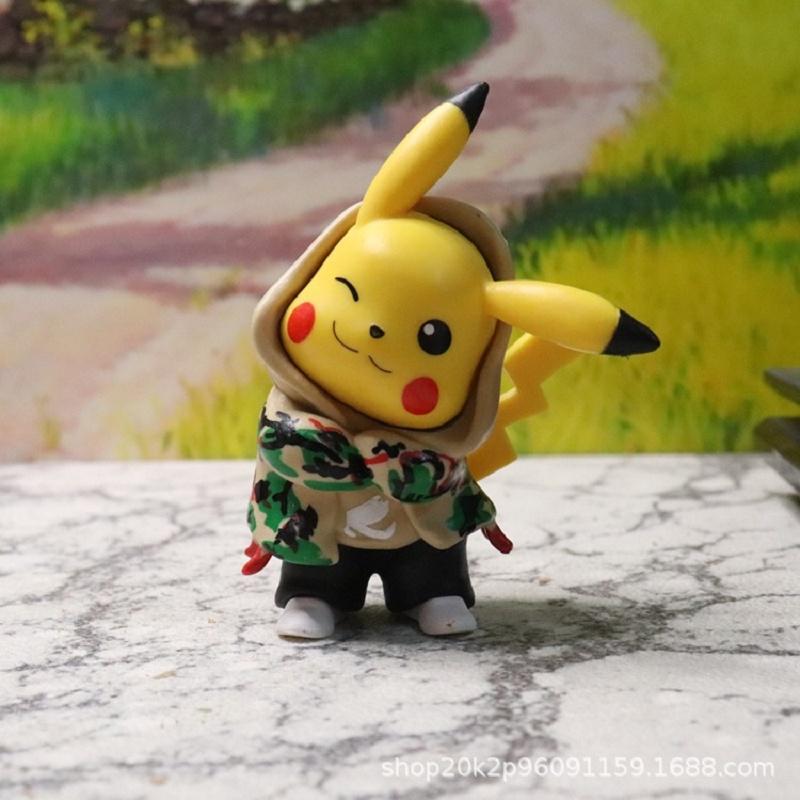 

Adorable Pocket-sized Pikachu Action Figure In Denim For Anime Fans And Collectors