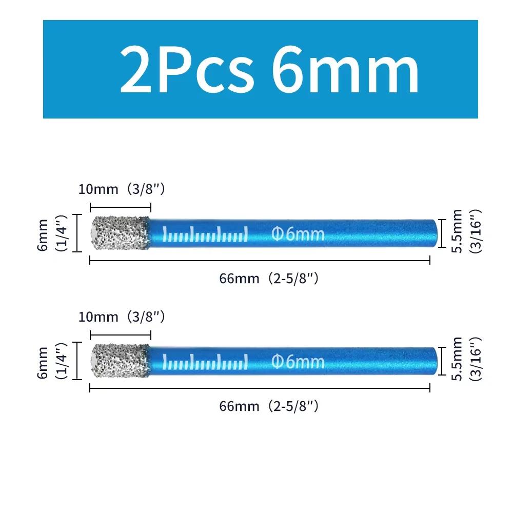 Diamond Brazed Dry Drilling Bit Porcelain Cup Saw Ceramic Marble Granite Tile Hole Opener Hole Saw Cutter 1Pc 5-16mm Round Shank