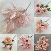 Pink Artificial Silk Flower Wedding Decor Peonies Roses Cherry Bouquets Blossoms