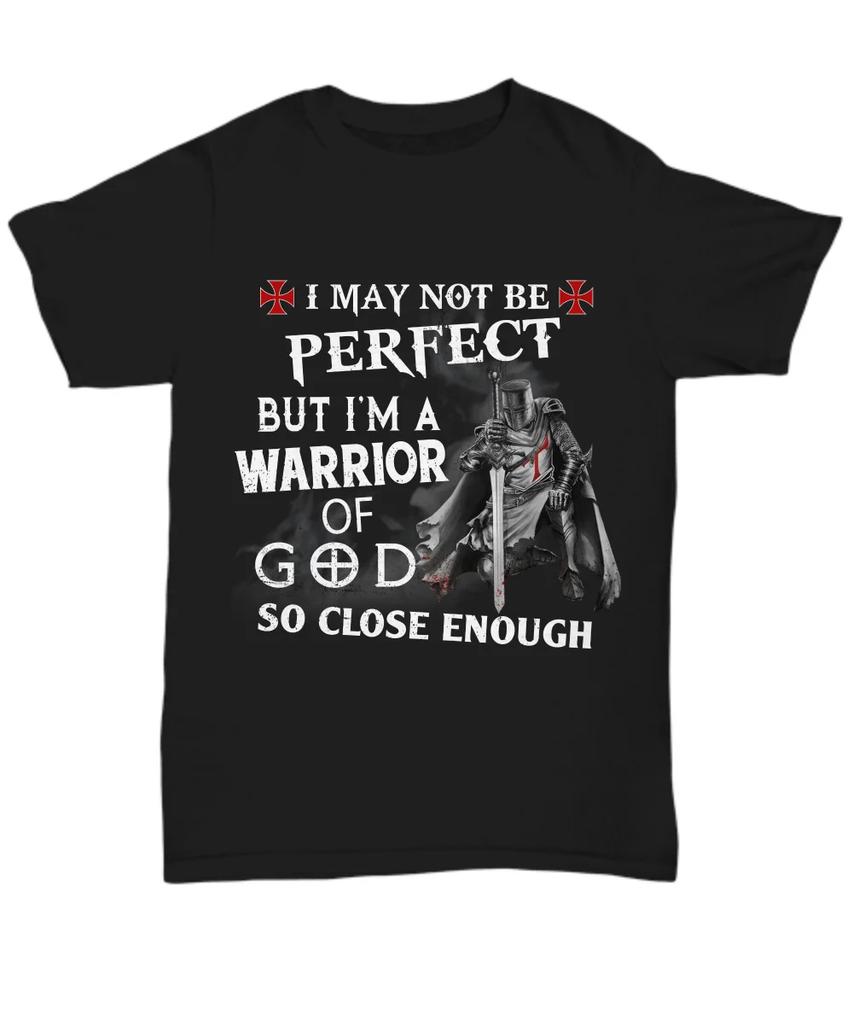 Christian Knight Templar TShirt I Am Warrior Of God Tee Mens Summer Cotton Short Sleeve ONeck T Shirt Gifts New S3XL