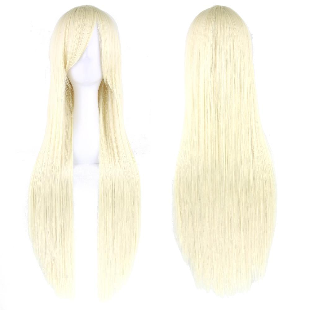 80cm Long Synthetic Hair Heat Resistance Anime Straight Hairpiece Halloween Cosplay Wigs for Women