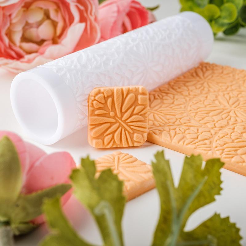 Butterfly Patterned Soft Pottery Roller Texture Clear for Embossing Making Earrings Pendants DIY Clay Gift