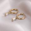 Exquisite Small Gap Huggie Earrings Women's Simple All-match Diamond Elegant Minimalist Design Iron Electroplated