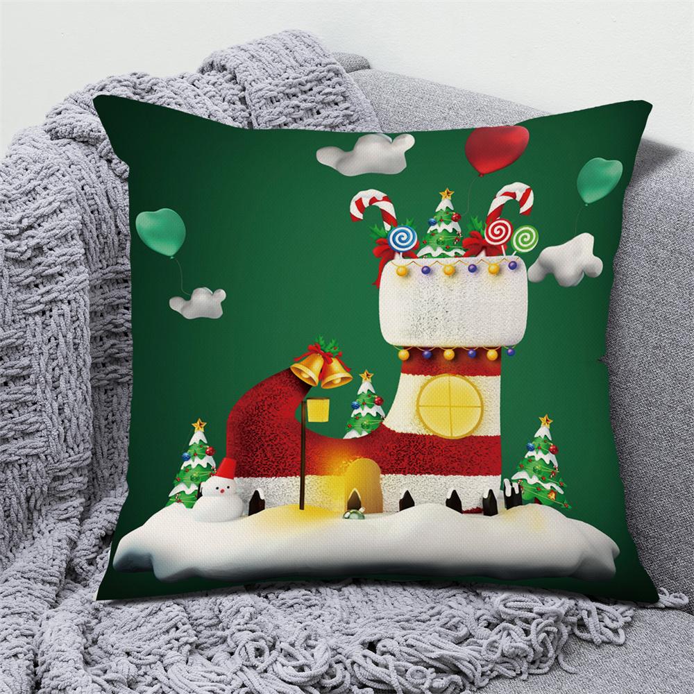 Crăciun Pom de Crăciun Fericit Cadou Husă de pernă imprimată Acasă Sufragerie Decorație Canapea Husă de pernă pătrată din poliester