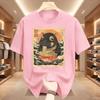 Moo Deng Hippo Eating Ramen T Shirt Japanese Ukiyo Graphic Tee Cute Animal Harajuku Streetwear Top Tshirt