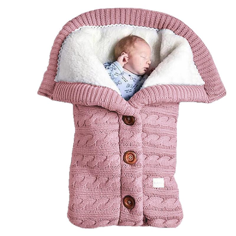 Velvet-Lined Knitted Baby Stroller Sleep Sack