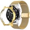Mailänder Armband + Gehäuse mit Displayschutz für Huawei Watch GT 2 46mm, Gold