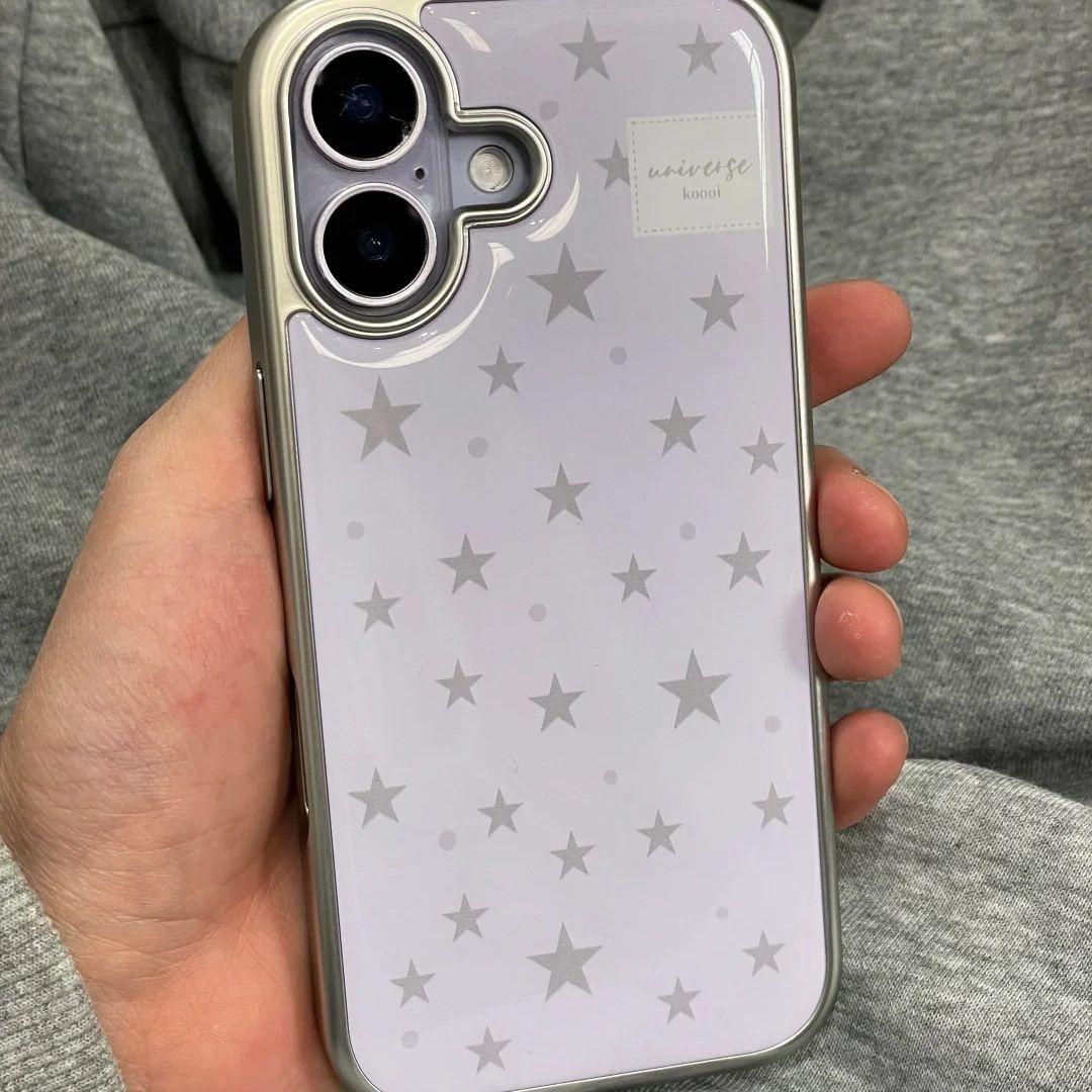 

Korean style Ins Luxury Simple Purple Stars Phone Case for iPhone 17 16e 16 15 14 13 12 11 Pro Max X XR Air Plus Luxury Clear iPhone 11