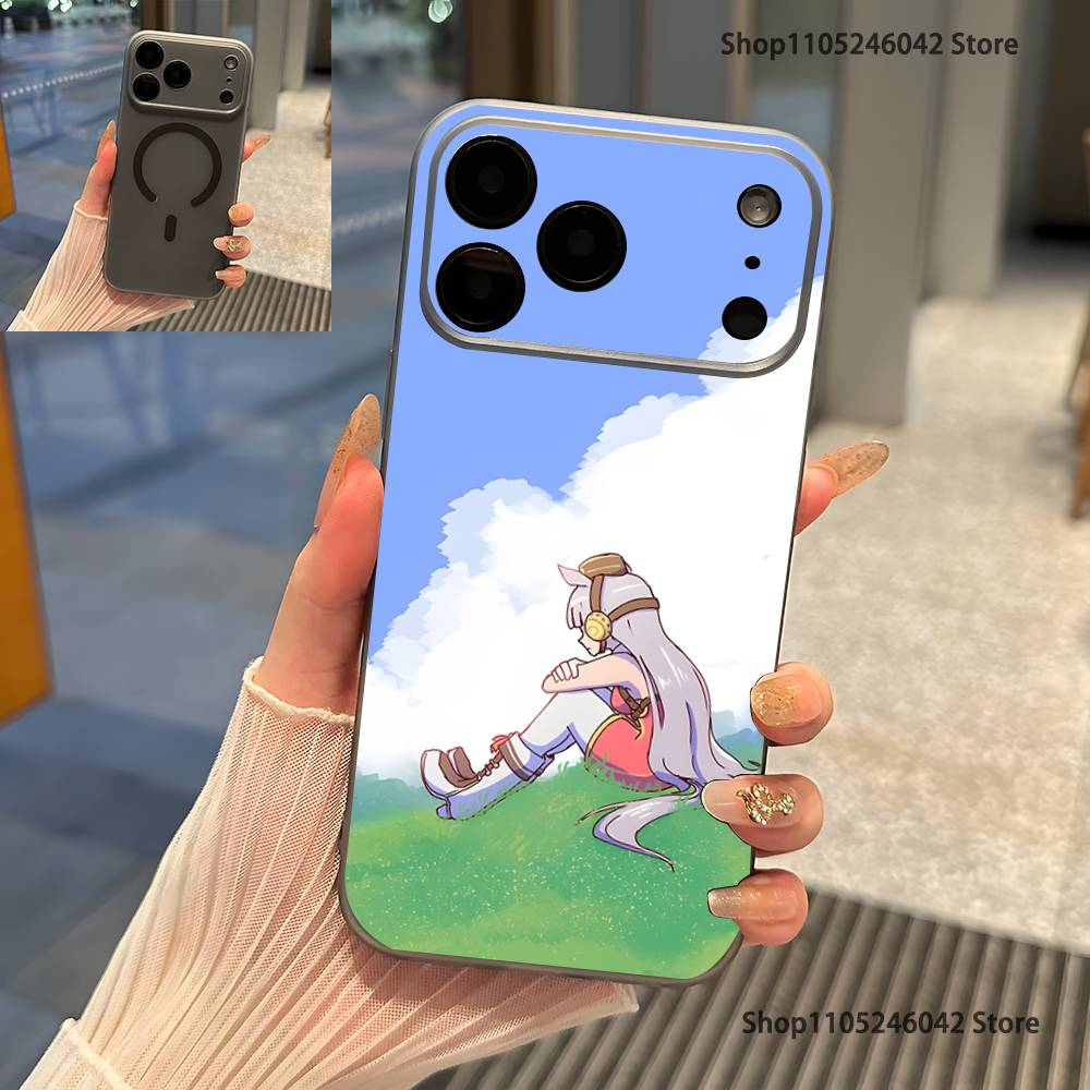 P-Pretty Anime D-Derby Cute Transparent gray Phone Case For iPhone 17,16,15,14,13,12,11,Pro,Max,Plus Magnetic Wireless Charging