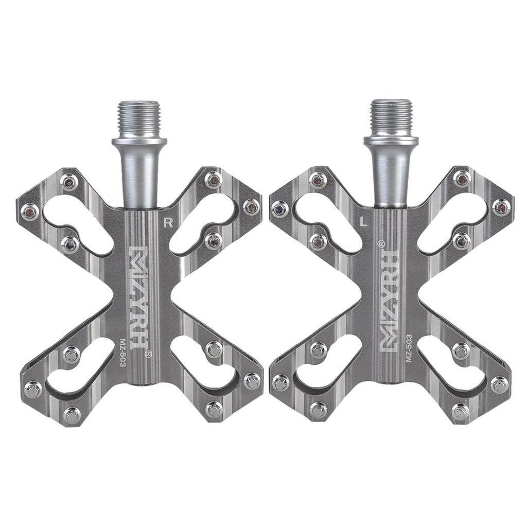 ThinkTop Bicycle Aluminum for Road and Mountain Gray 3-Bearing Pedals, 9/16" Axle, Ultra-Lightweight Alloy, High-Strength Lubricant, Bikes, MTBs,