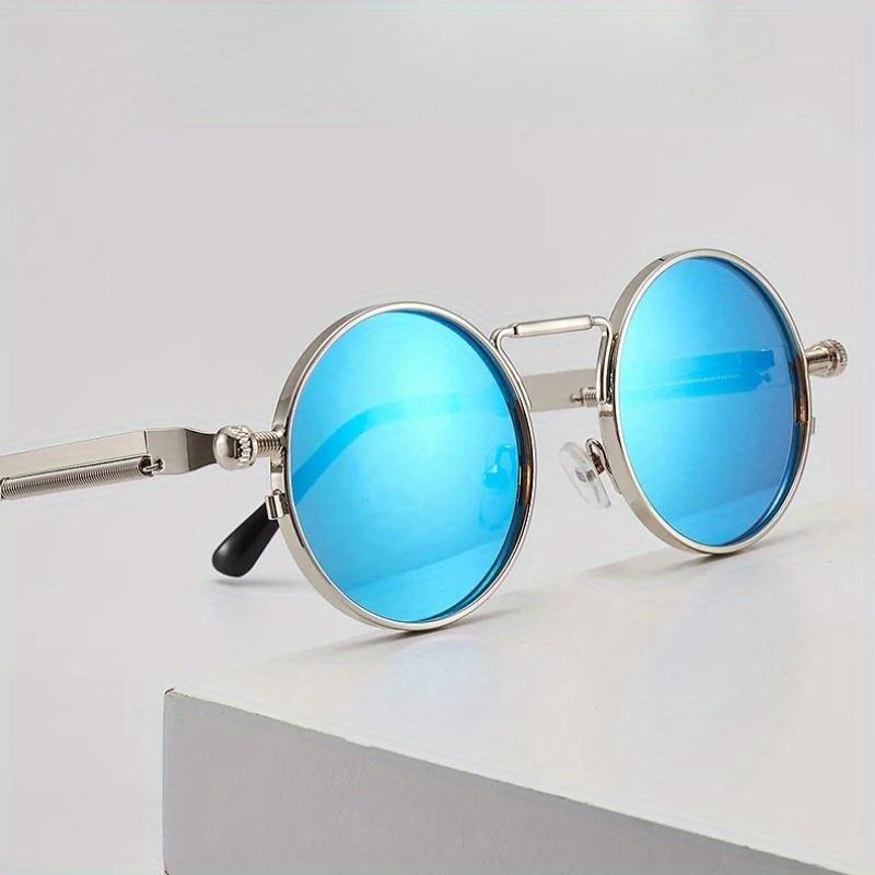 1 stück Vintage Punk Stil Sonnenbrille Mode Männer Klassische Runde Gothic Metall Rahmen Sonnenbrille Fahren Brille