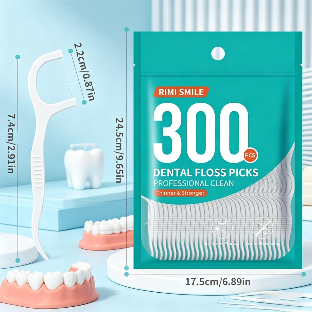 Family Size Dental Floss Sticks – Value Bagged Set with 2 Mint Floss Rolls, Ultra-Smooth for Daily Oral Hygiene