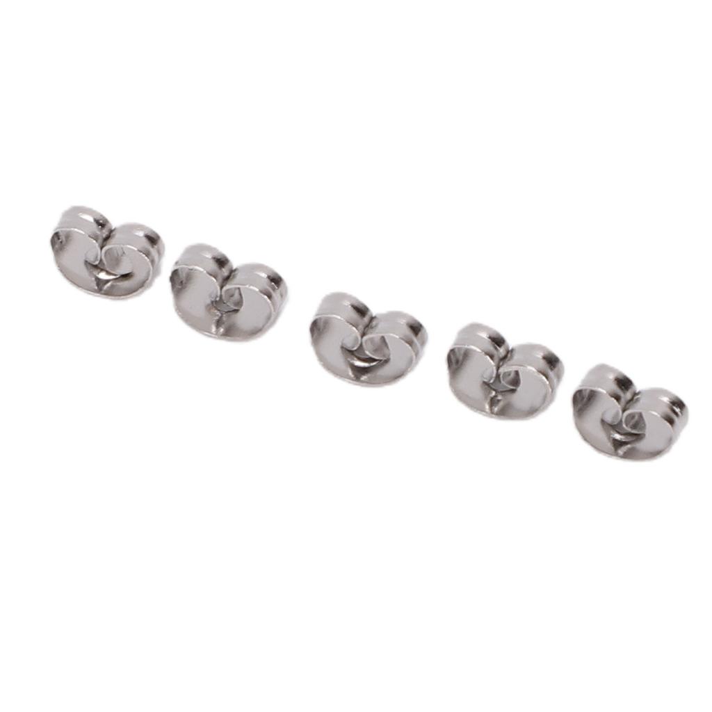 100PCS Earring Backs Replacement Stainless Steel Ear Stud Stoppers Low Allergenicity