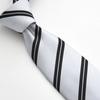 [Ojie] Men's Tie, Silver, 100% Silk, Made in Japan, Formal Tie, Ceremonial Wear, Wedding, Reception, Business