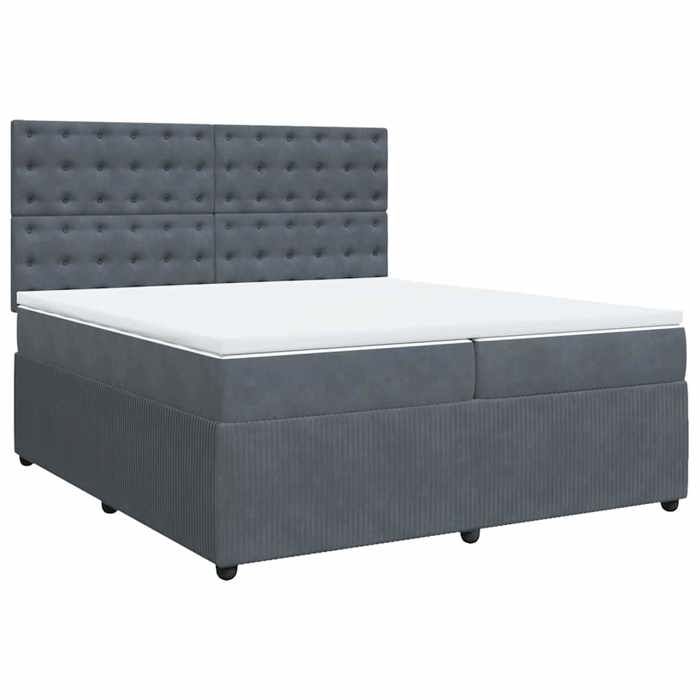 Maison Exclusive - Sommier à lattes de lit et matelas Gris foncé 200x200cm Velours