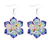 Winter Season Artistic Acrylic Earrings With Crystal Clear Snowflake And Leaf Patterns For Women