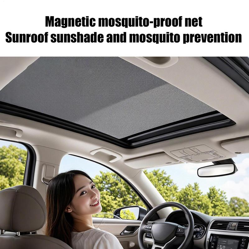 Magnetic Car Sunroof Sunshade Cover 3 Size UV Heat Protection Mosquito Repellent Mesh Net Auto Sunshade Accessories