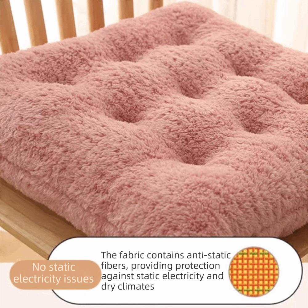 Solid Color Plush Seat Cushion Thickened Dining Chair Cushion Chair Seat Cushion Home Office Use